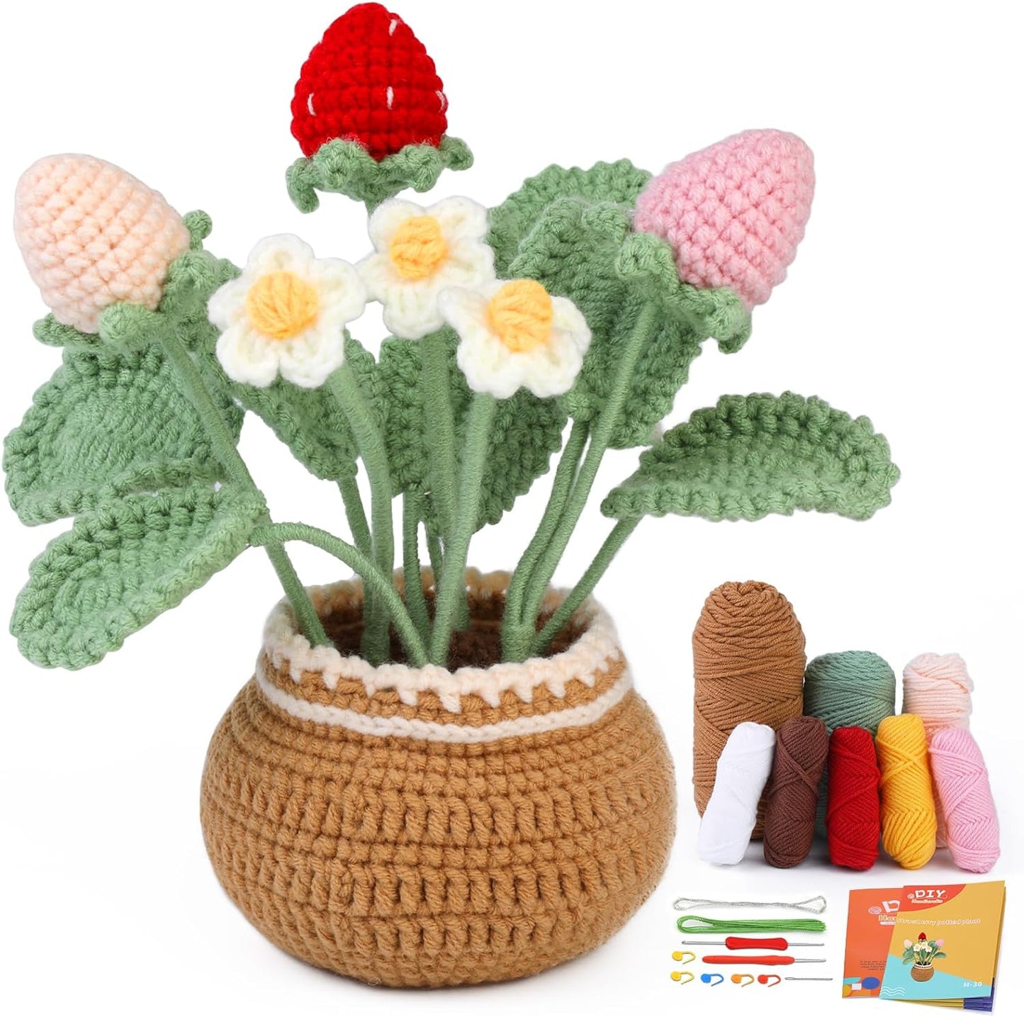 Crochet Kit for Beginners,Crochet Kit Beginner Crochet Starter Kit for Complete Beginners Adults, Crocheting Knitting Kit with Step-By-Step Video Tutorials