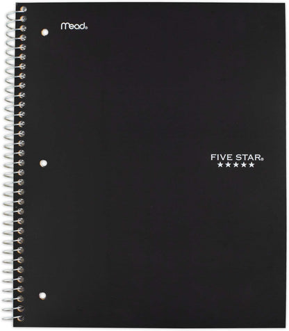 Spiral Notebook, 1 Subject, Wide Ruled Paper, 100 Sheets, 10-1/2" X 8", Red (72017)