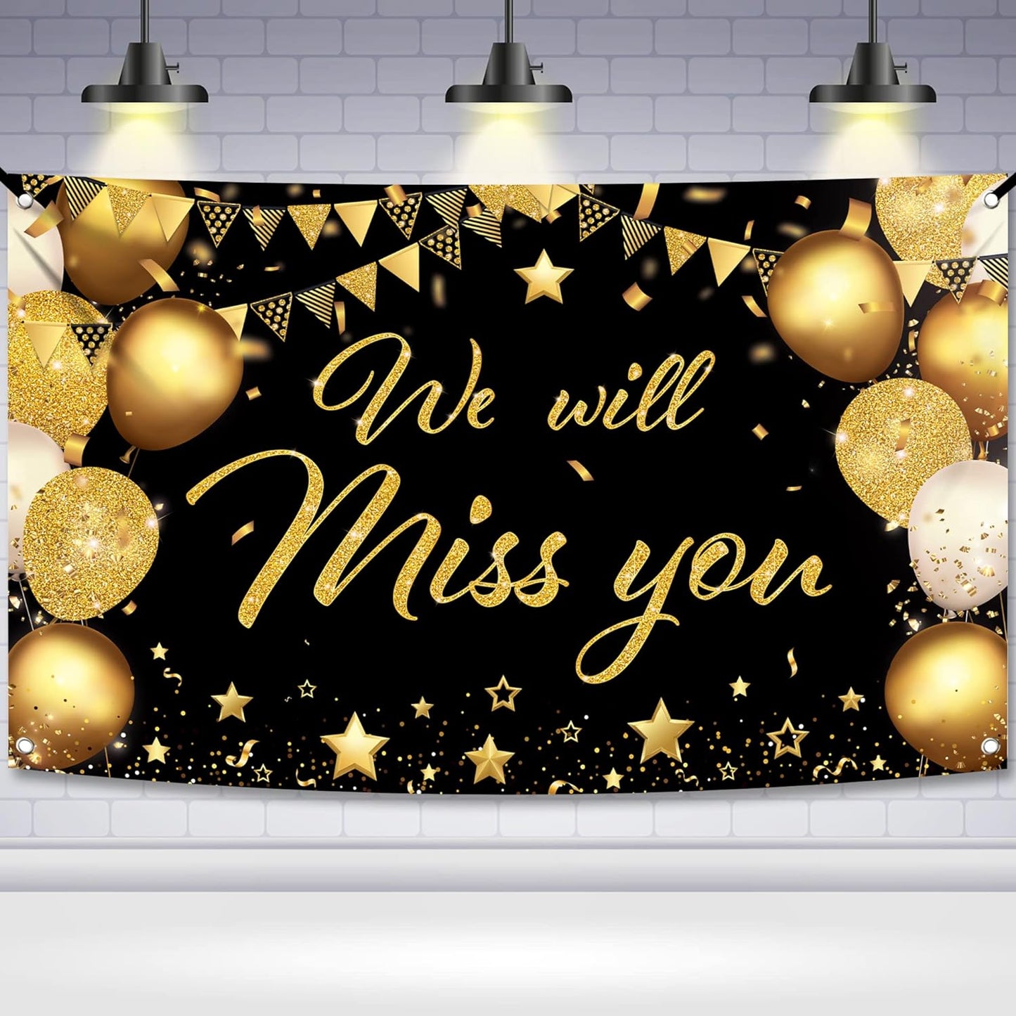 , Congratulations Grad Banner - Large, 72X44 Inch | Glitter Black and Gold Graduation Backdrop, Graduation Decorations Class of 2024 | Congratulations Banner, 2024 Graduation Party Decorations