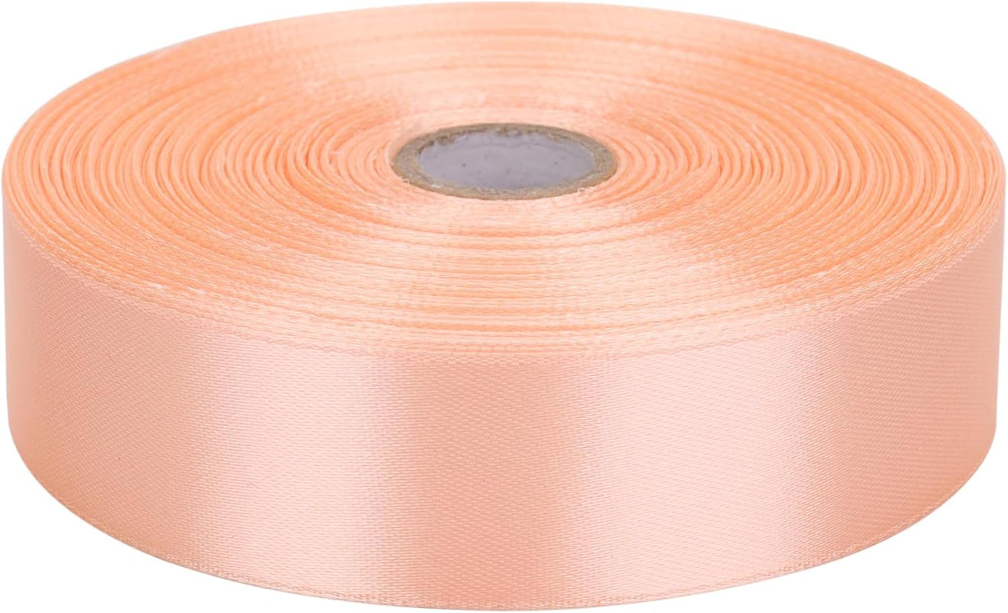 1 Inch Champagne Pink Satin Ribbon 50 Yards Solid Fabric Ribbons Roll for Wedding Invitations, Bridal Bouquets, Sewing, Party Decorations, Gift Wrapping and More