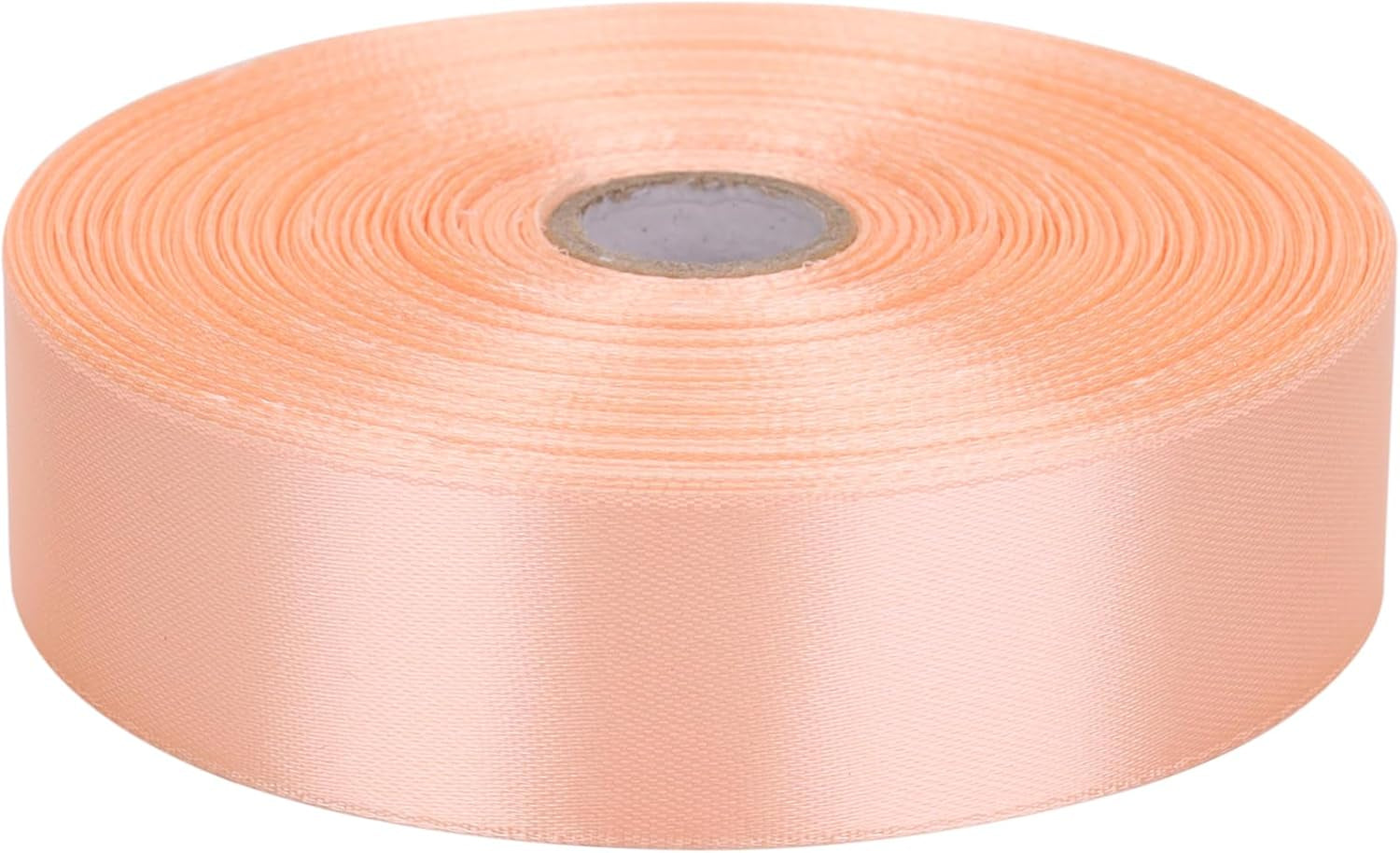 1 Inch Champagne Pink Satin Ribbon 50 Yards Solid Fabric Ribbons Roll for Wedding Invitations, Bridal Bouquets, Sewing, Party Decorations, Gift Wrapping and More