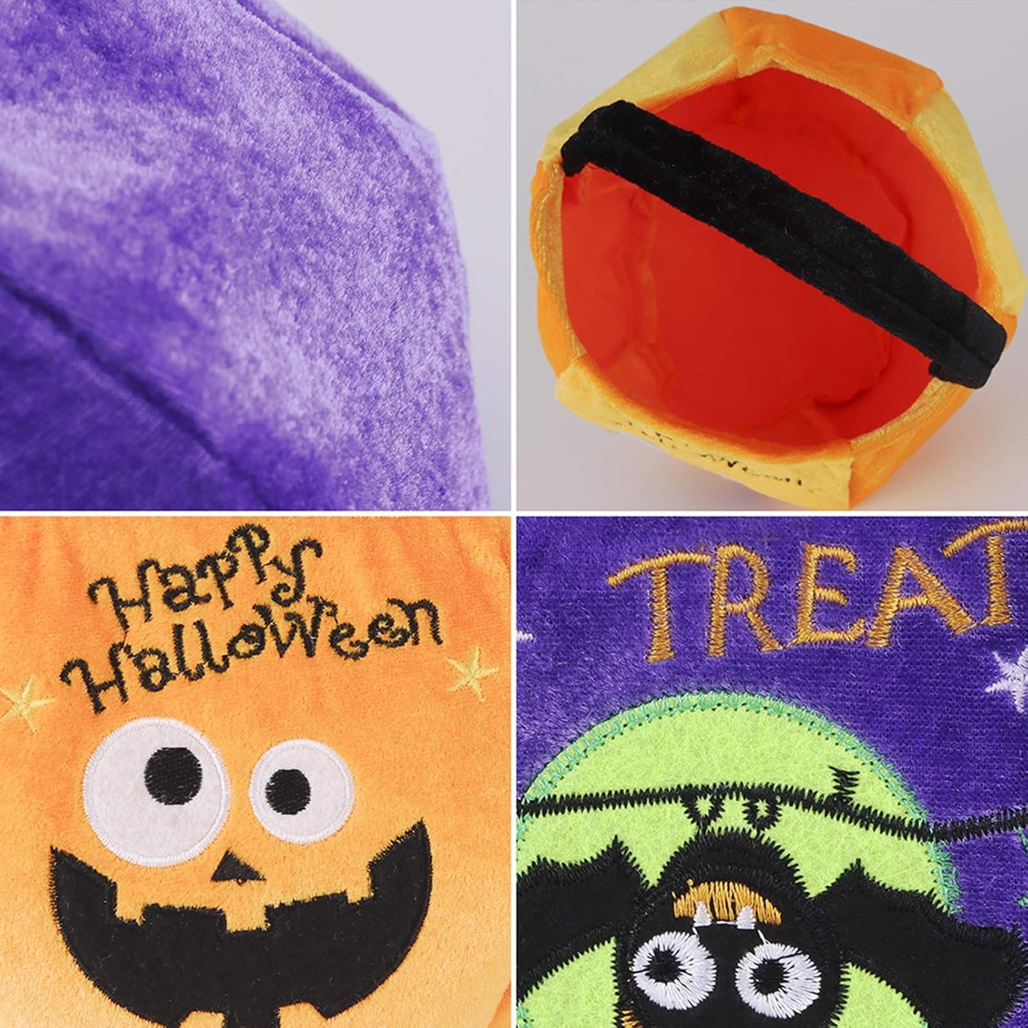 2 Pieces Halloween Trick or Treat Bags for Kids Candy Gags Large Reusable Pumpkin Bags Tote Bags Canvas Bag for Trick or Treating Party Favor Bags for Halloween