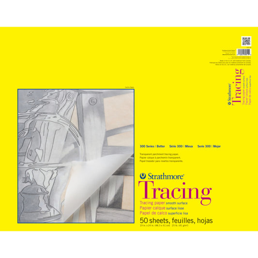 300 Series Tracing Pad, Tape Binding, 50 Sheet, 19x24 inch, 1 Count