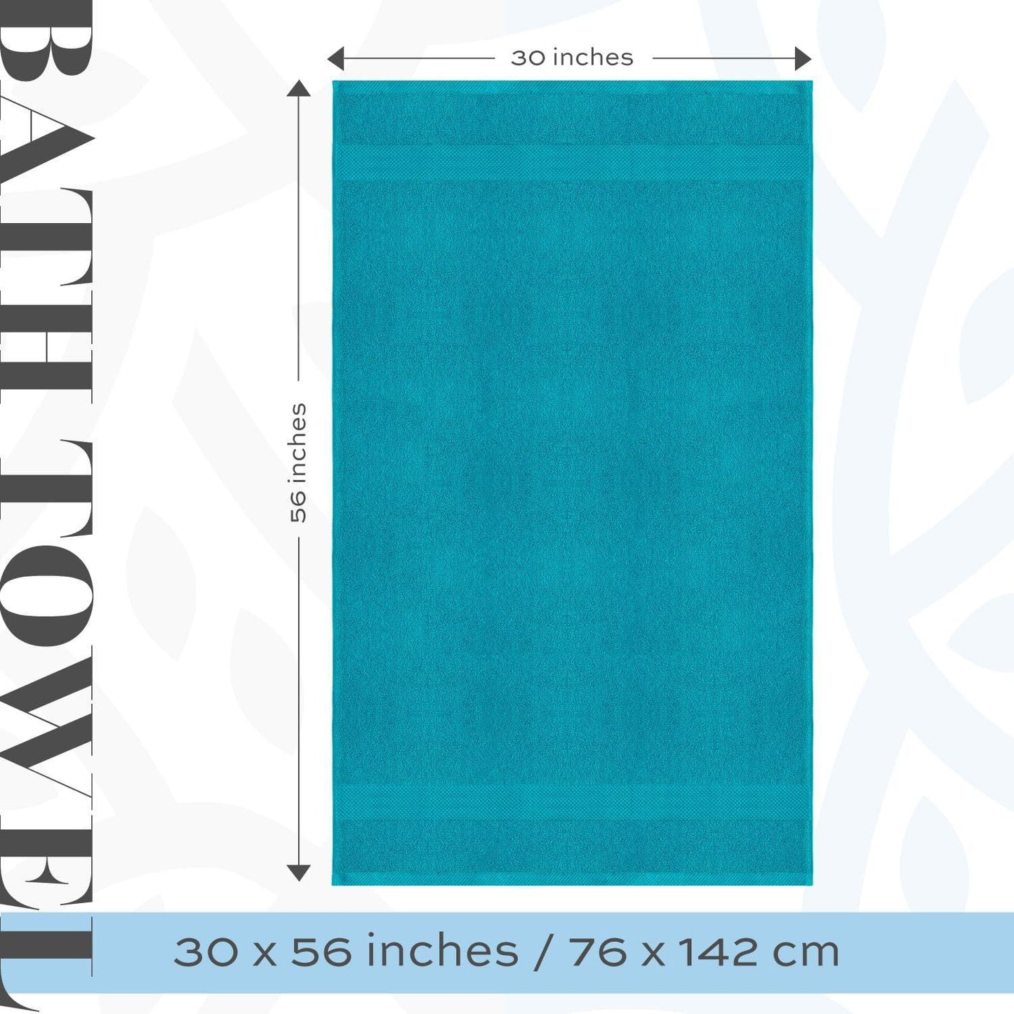 Luxury Bath Towels Large   Cotton Hotel spa Bathroom Towel 30x56  4 Pack  Aqua