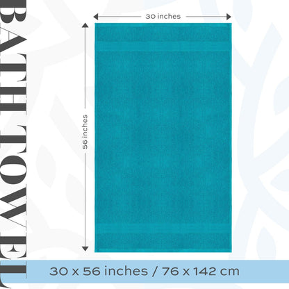 Luxury Bath Towels Large   Cotton Hotel spa Bathroom Towel 30x56  4 Pack  Aqua