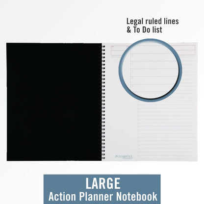 Notebook, Business Notebook, 8-1/4" X 11", 80 Sheets, Ruled, Action Planner, Flexible Cover, Wirebound, Gray (06064)