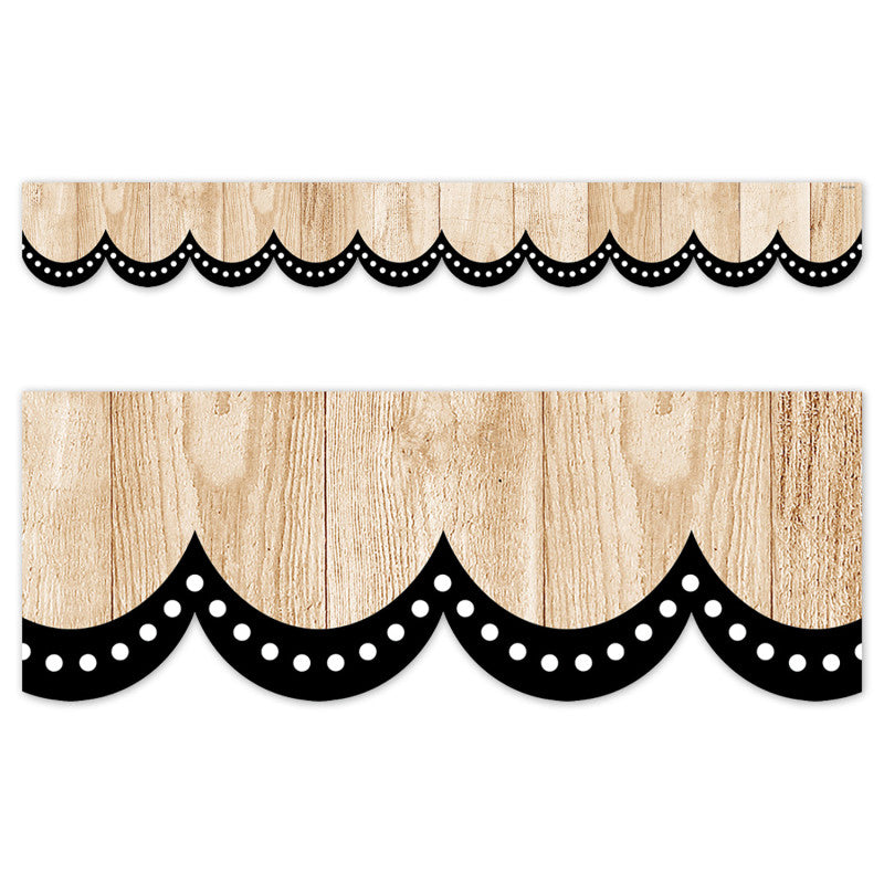Core Decor Dotted Scallops on Wood EZ Border, 48 Feet