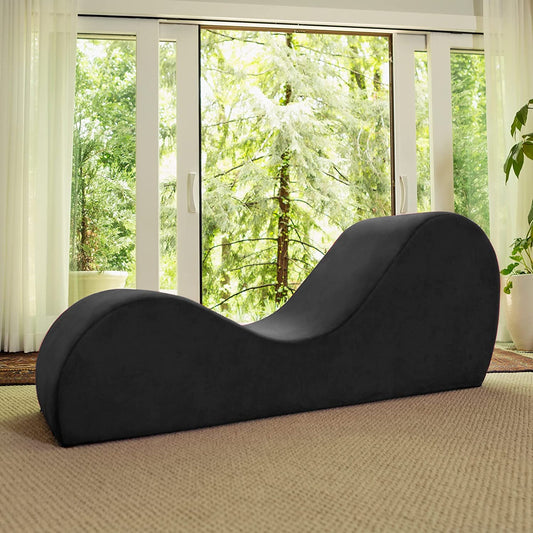 Sleek Chaise Lounge for Yoga-Made in the Usa-For Stretching, Relaxation, Exercise & More, 60D X 18W X 26H Inch, Black