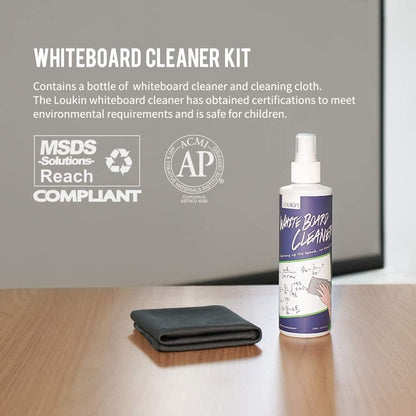 Non-Toxic Whiteboard Cleaner, 8.5 Fl Oz Dry Erase Board Cleaner, Low-Odor Whiteboard Cleaning Spray with Cloth, Removes Stubborn Marks from Whiteboards