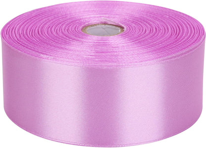 1-1/2 Inch Lilac Satin Ribbon 50 Yards Solid Fabric Ribbons Roll for Wedding Invitations, Bridal Bouquets, Sewing, Party Decorations, Gift Wrapping and More