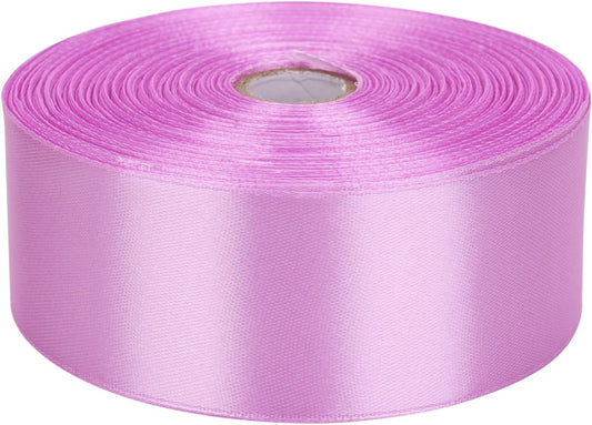 1-1/2 Inch Lilac Satin Ribbon 50 Yards Solid Fabric Ribbons Roll for Wedding Invitations, Bridal Bouquets, Sewing, Party Decorations, Gift Wrapping and More