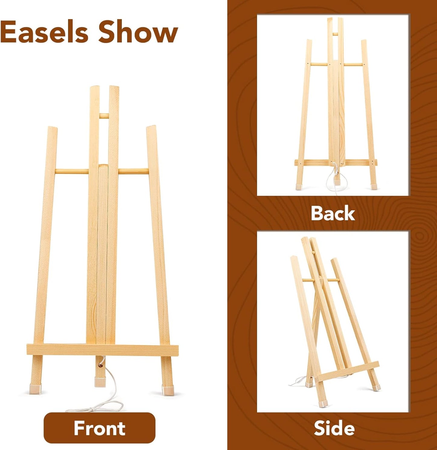 3 Pack 16 Inch Wood Easels, Easel Stand for Painting Canvases, Art, and Crafts, Tripod, Painting Party Easel, Kids Student Tabletop Easels for Painting, Portable Canvas Photo Picture Sign Holder