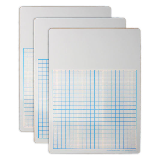 1/2" Graph Dry Erase Board, 11" x 16" Pack of 3