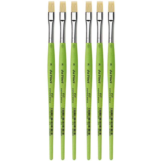 FIT Synthetics Student Brush, Synthetic, Acrylic & Oil, Flat, Series 379, Size 8, Pack of 6