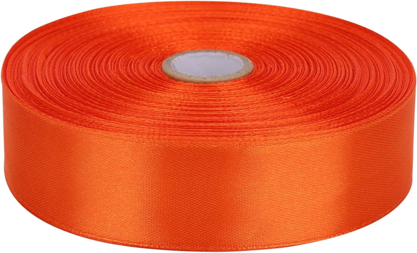 1 Inch Orange Satin Ribbon 50 Yards Solid Fabric Ribbons Roll for Wedding Invitations, Bridal Bouquets, Sewing, Party Decorations, Gift Wrapping and More