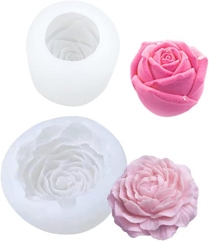 6Pcs Silicone Candle Molds Set for Candle Making, Yarn Ball Bubble Candle Mold, 3D Rose Silicone Mold, Cake Mold for Baking Desser, Silicone Mold for Soy Wax, Soap, DIY Scented Candle