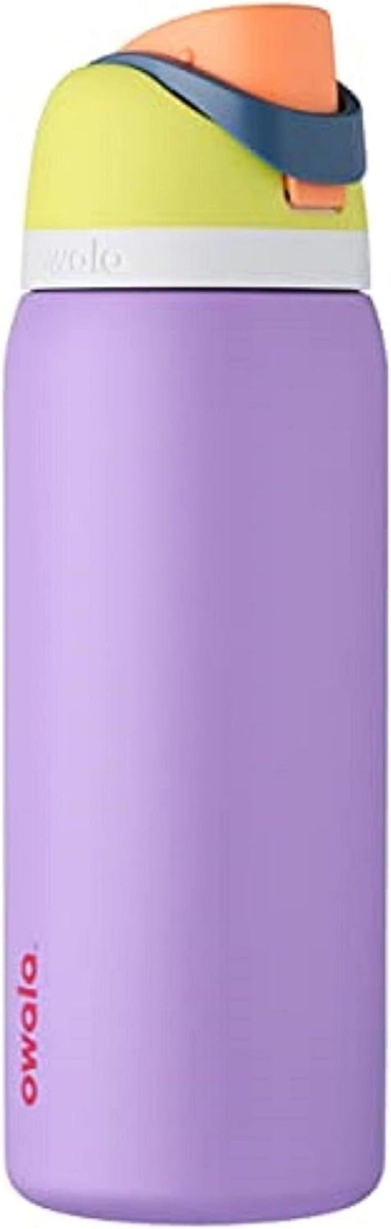 Freesip Insulated Stainless Steel Water Bottle with Straw for Sports and Travel, Bpa-Free, 24-Oz, Orchid/Orange (Tropical)