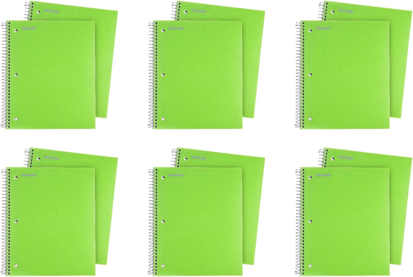 Office Durable Spiral Notebooks, 3 Subject (Ateal, Purple, White, College Ruled 3Pk)