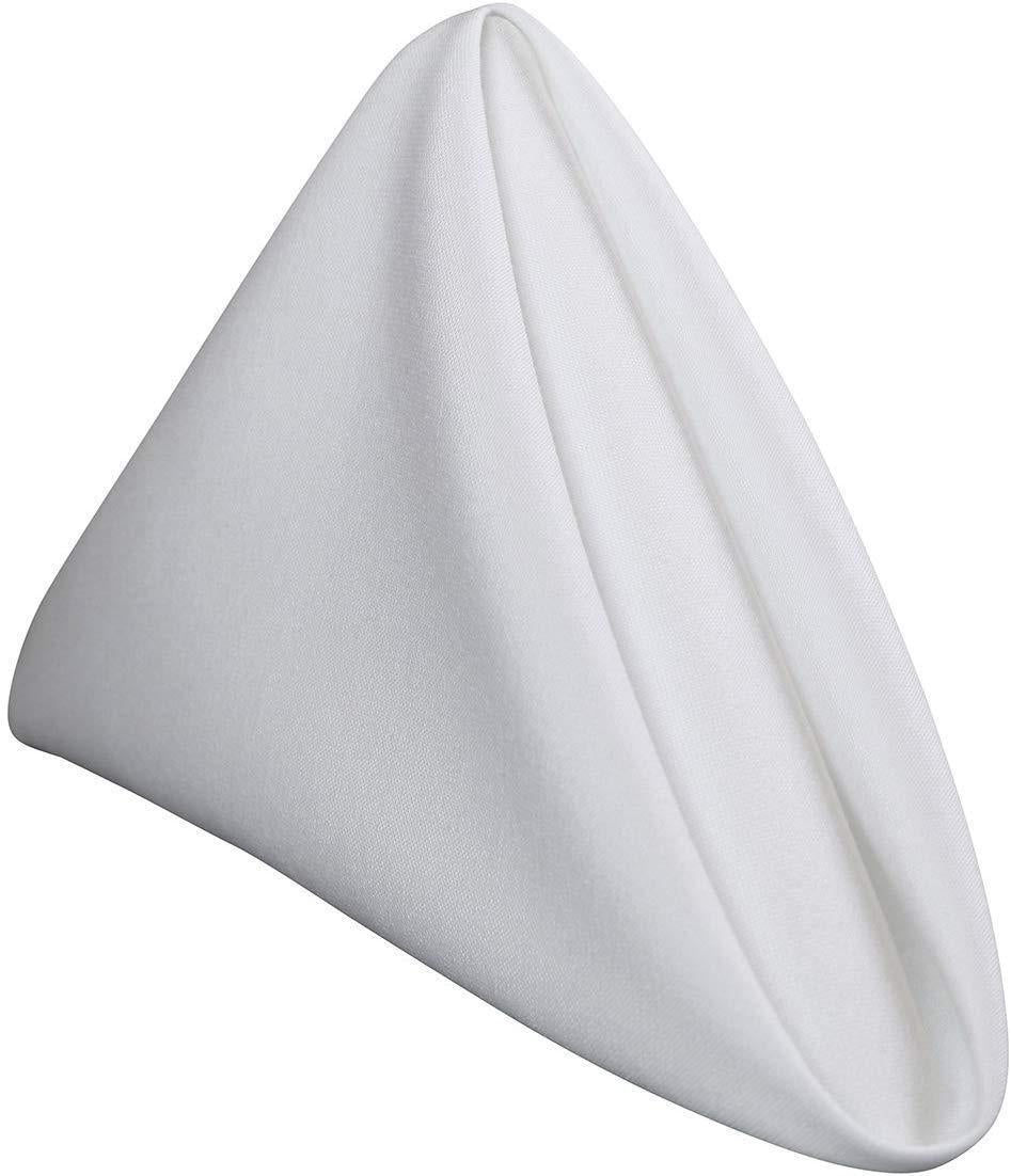 [24 Pack White] 100% Polyester Soft Durable Washable Cloth Table Napkins 17 x