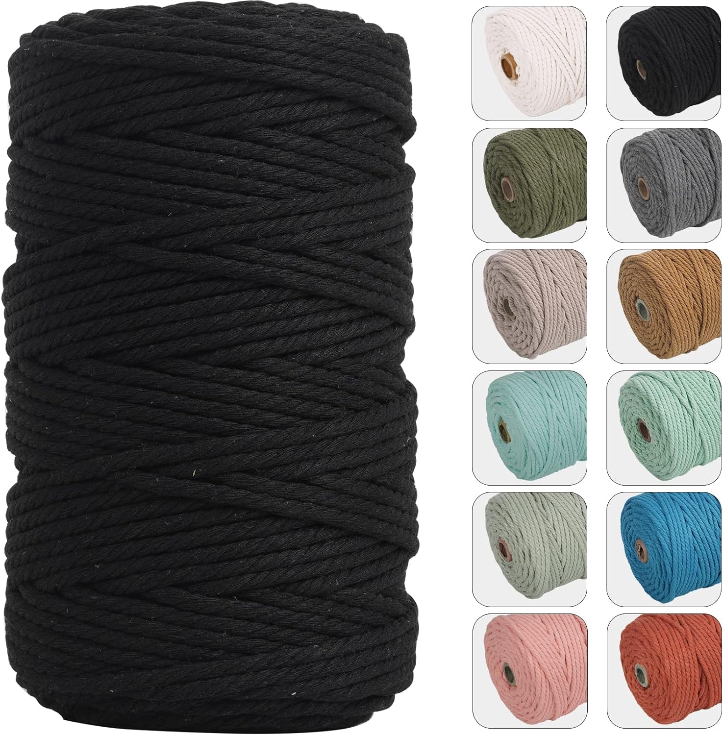 4Mm 109Yards Macrame Cord Natural Color Cotton Rope for Wall Hanging, Plant Hangers, Crafts, Knitting