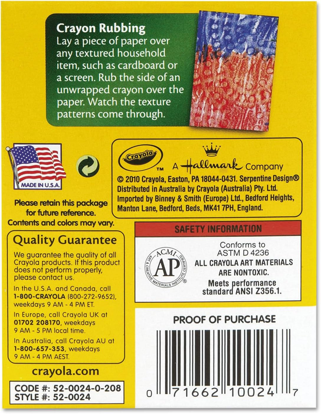 Crayons 24 Count, 6 Pack (52-0024-6)