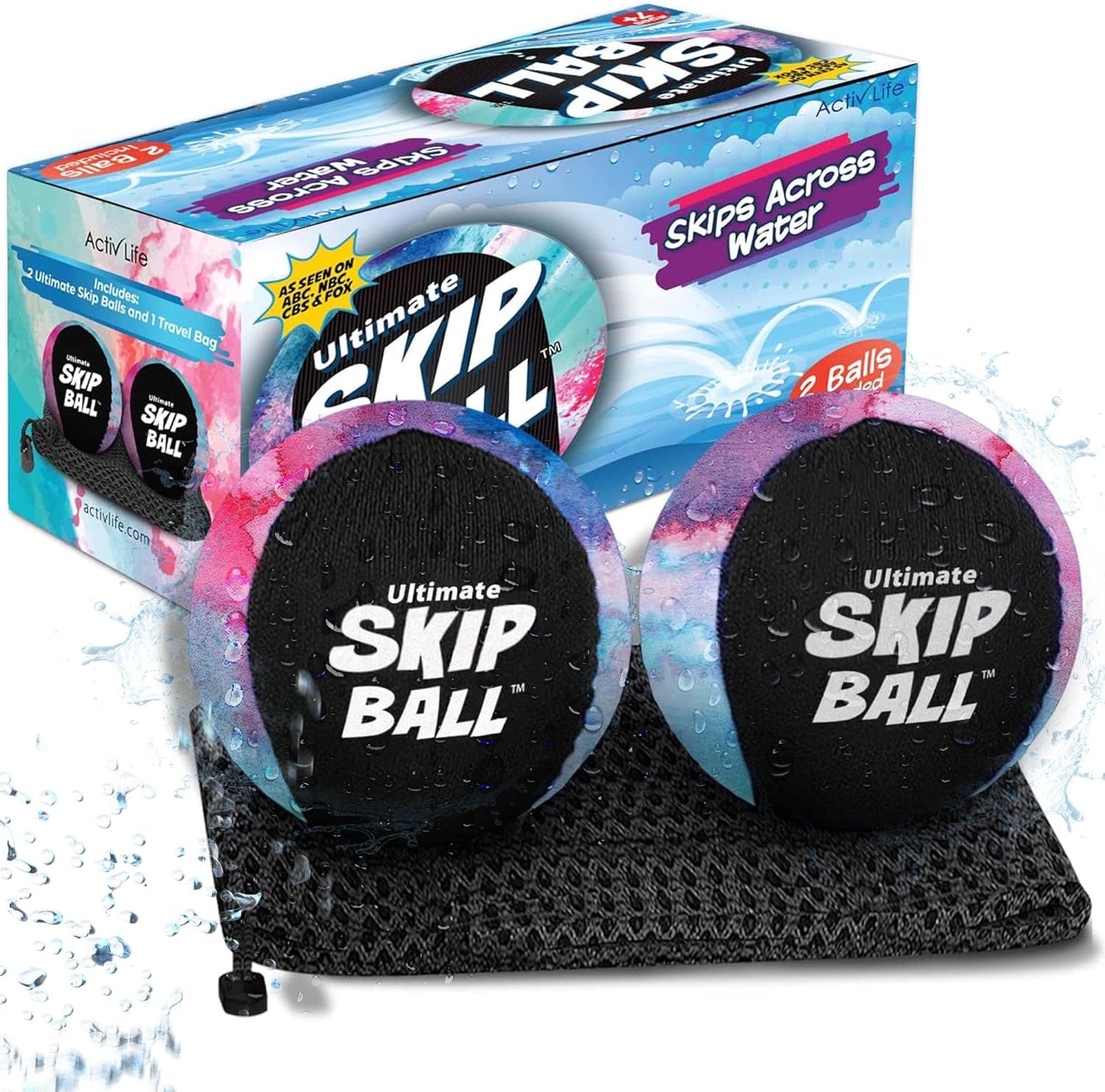 the Ultimate Skip Ball – Water Bouncing Ball (2 Pack) Create Lasting Memories with Your Friends & Family at the Beach, Lake or Pool - Great for All Ages