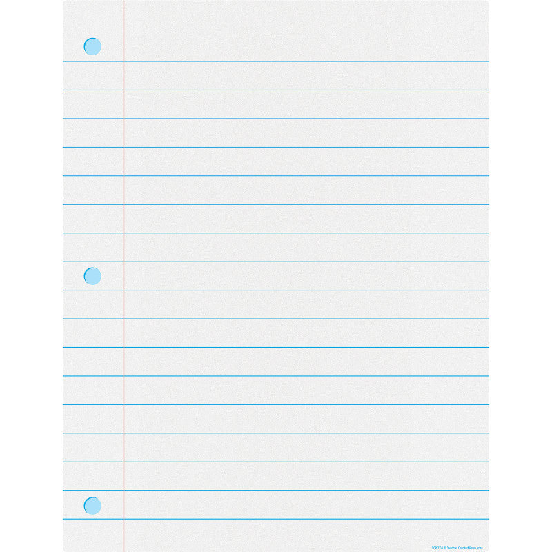 Notebook Paper Write-On/Wipe-Off Chart