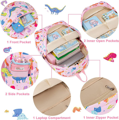 Kids Backpack with Lunch Box for Girls Boys Lightweight Waterproof Preschool Kindergarten Elementary School Bookbag