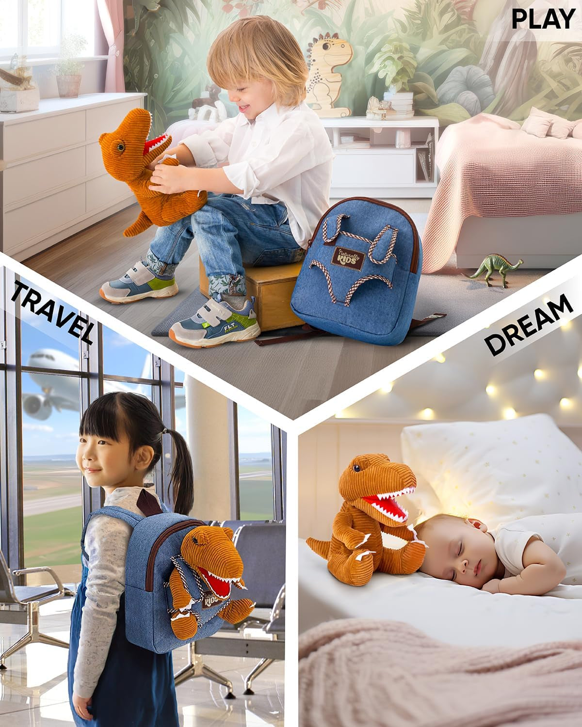 Dinosaur Toys for Kids 3-5, Toddler Toys for Ages 2-4, Dinosaur Backpack, 2 Year Old Boy Birthday Gift