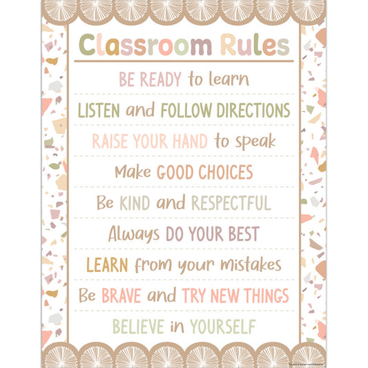 Terrazzo Tones Class Rules Chart, 17" x 22"
