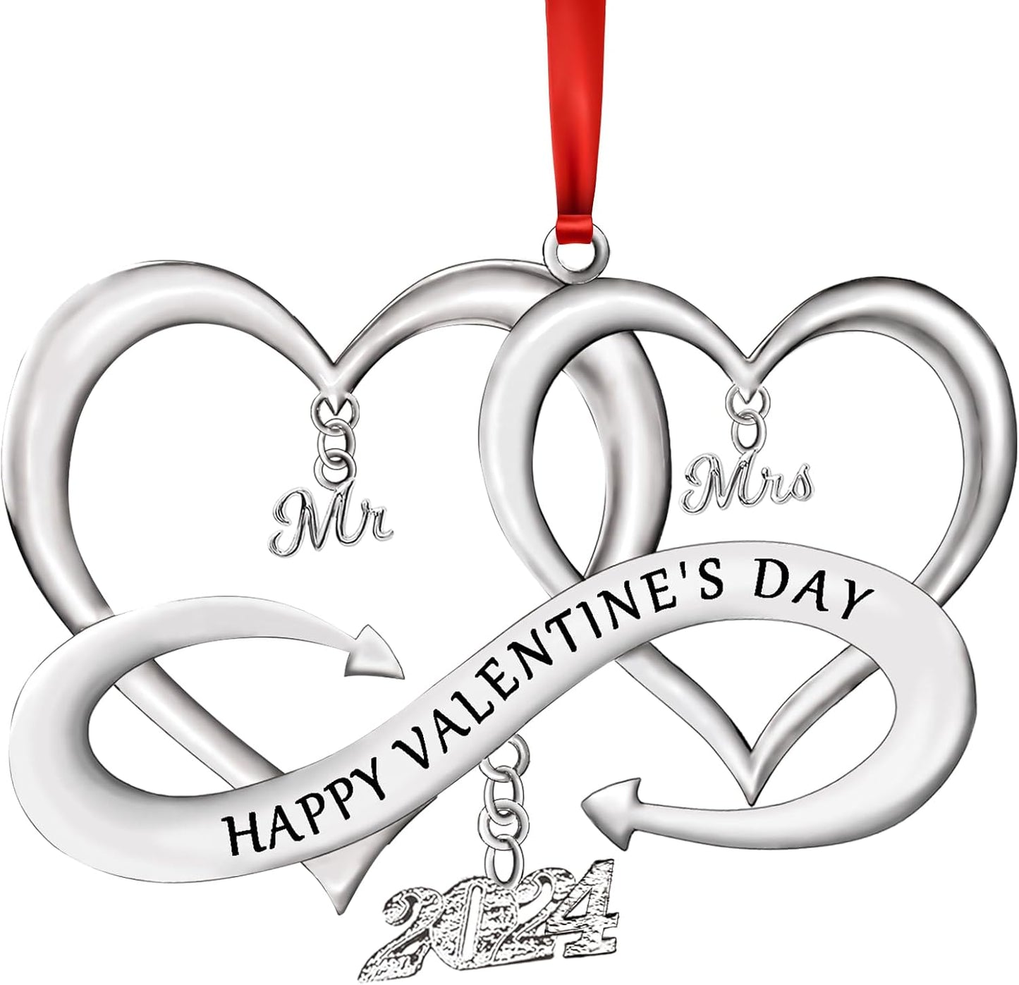 Valentines Day Gifts for Wife Girlfriend Her Women, Metal Heart as Mr Mrs Ornaments 2024, Newlywed Keepsakes Gift Birthday Anniversary Wedding