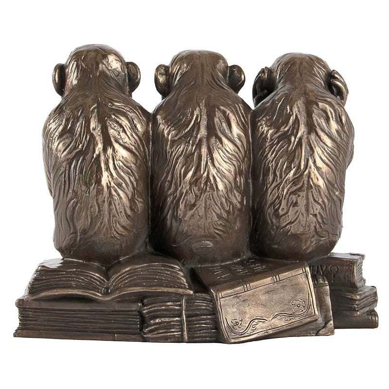 Carraway Hear, See, Speak No Evil Monkey Trio Figurine