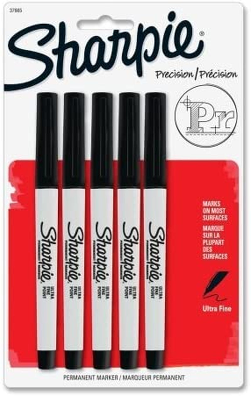 Products -  - Permanent Markers, Ultra Fine Point, Black, 5/Pack - Sold as 1 Pack - Extra Precise, 0.2Mm Narrowed Tip for Extreme Control and Accuracy. - Permanent on Most Surfaces. -