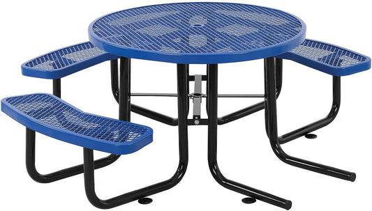 46" Wheelchair Accessible round Picnic Table, Surface Mount, Blue