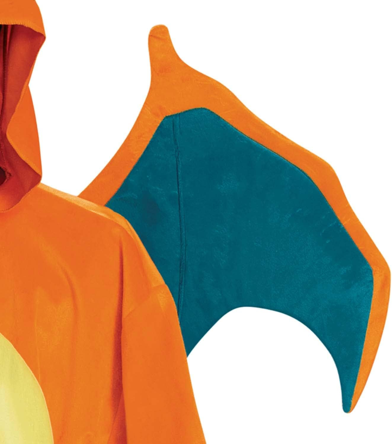 Unisex-Adult Charizard Costume for Adults, Deluxe Official Pokemon Halloween Costume with Hood and Wings