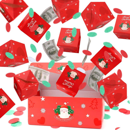 Money Surprise Box - Christmas Gift with Confetti Explosion for Women, Men, and Kids