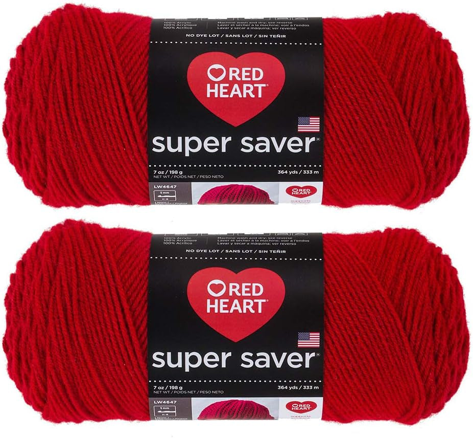 Bulk Buy:  Super Saver (2-Pack) (Cherry Red, 7 Oz Each Skein)