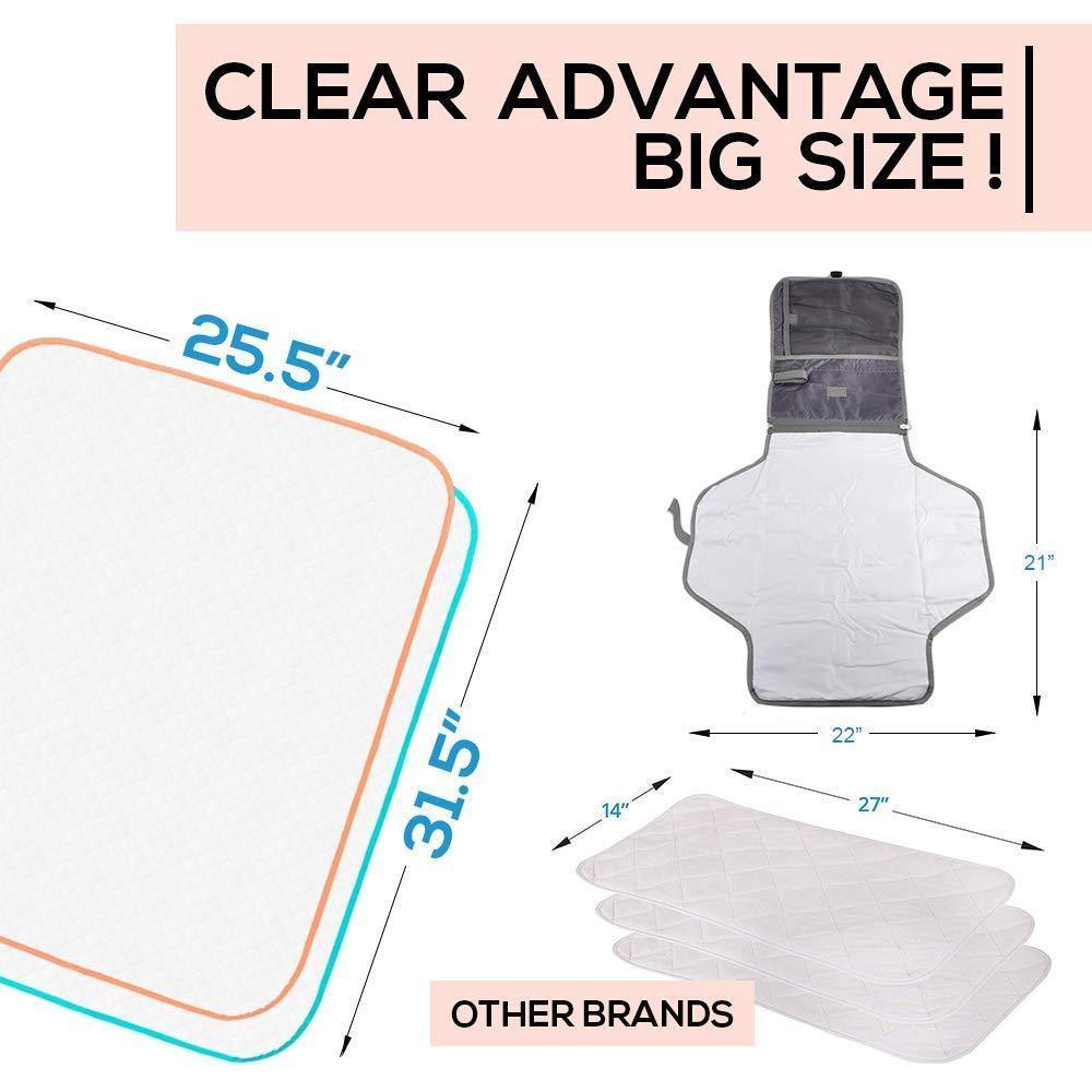 Portable Changing Pad Large Size 25.5”x31.5” Pack of 2   Vinyl Waterproof