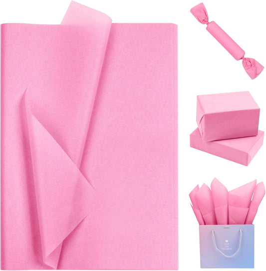 Pink Tissue Paper 80 Sheets Pink Wrapping Tissue Paper Bulk 14X20 Inch Pink Tissue Paper for Gift Bag Packaging Valentine'S Day Baby Shower Gift Wrap Party Decor DIY Crafts