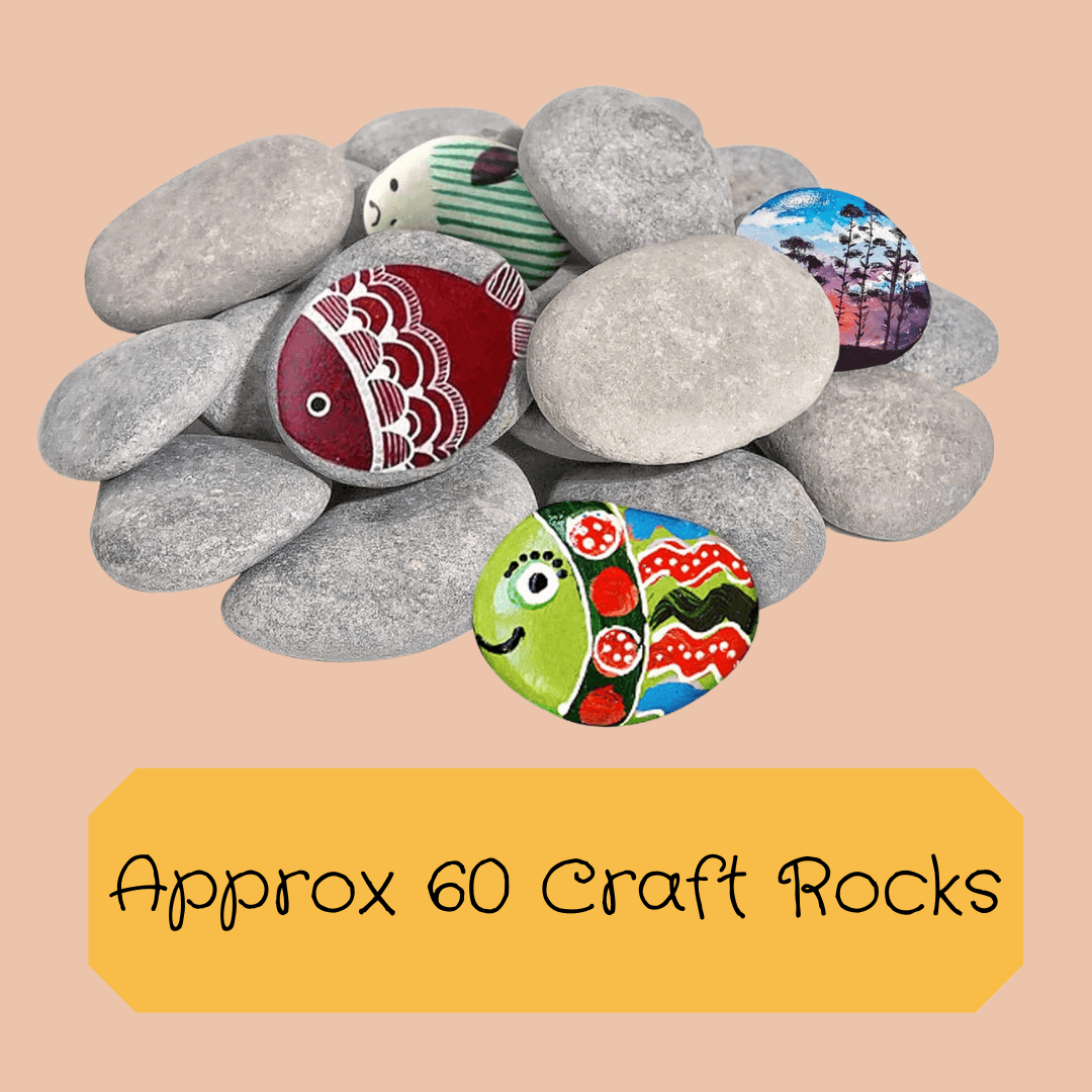 60 Craft Rocks With 8 Colors Premixed Acrylic Pour Paint Set (33.8 oz, 1000 ml) Premixed - Loomini