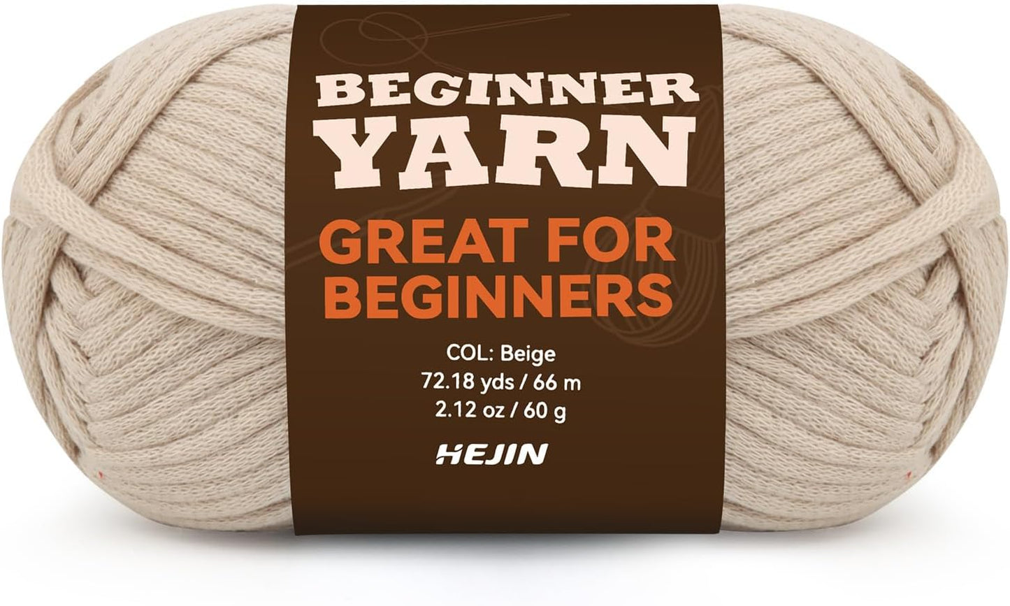 60G Black Yarn for Crocheting and Knitting;66M (72Yds) Cotton Yarn for Beginners with Easy-To-See Stitches;Worsted-Weight Medium #4;Cotton-Nylon Blend Yarn for Beginners Crochet Kit Making