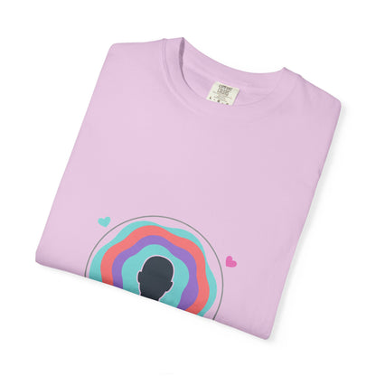 Aura Silhouette Love | Unisex Garment-Dyed Tee, Soft Cotton Crewneck | Valentine & Galentine Gift for Her/Him | Y2K Gradient