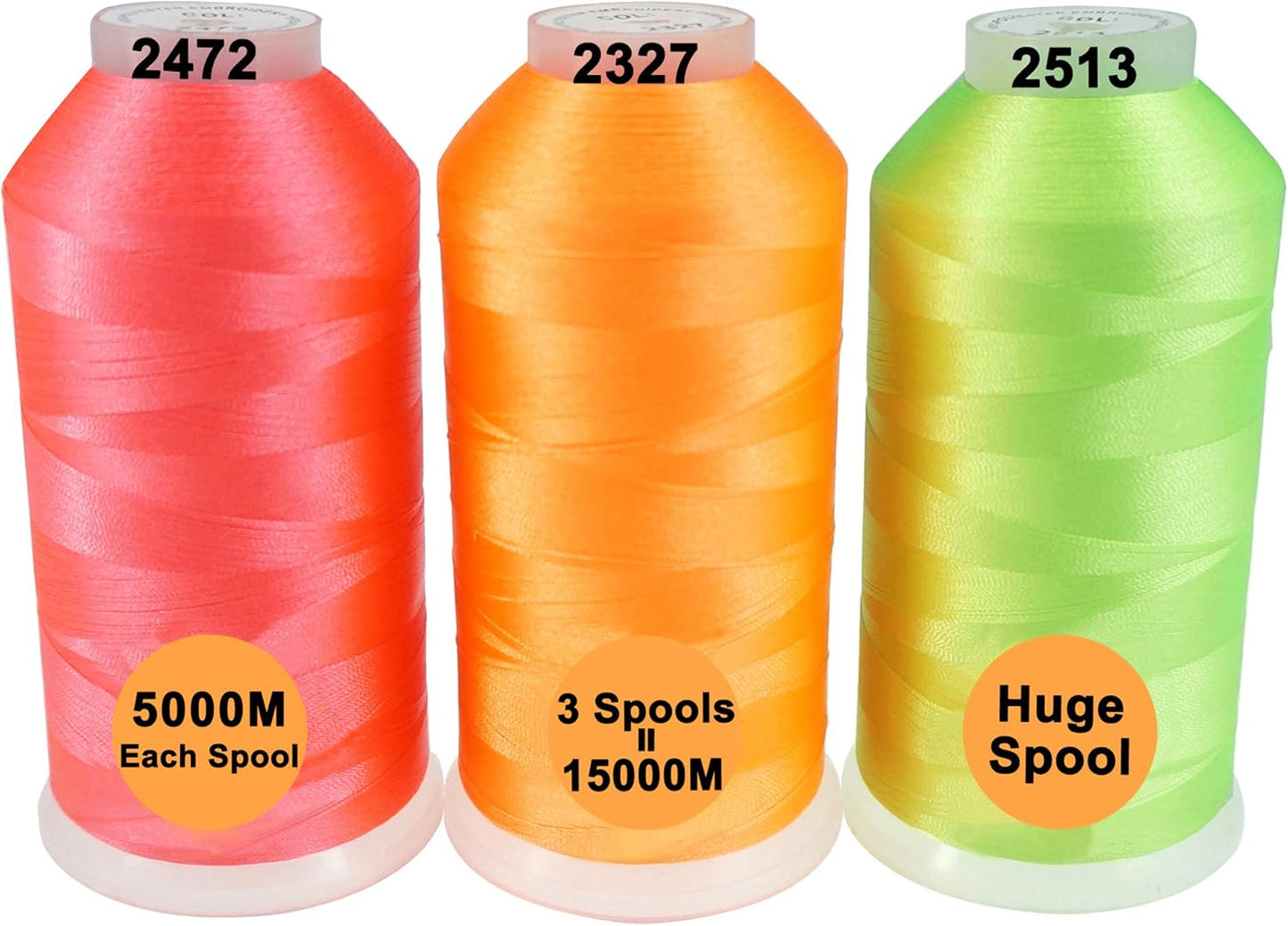 Polyester Embroidery Machine Thread Assorted Color Packs - 40 Options - 5000M Spool - for All Embroidery Machines