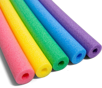 Swim Noodle 35 Pack Pool Noodles, Red, Blue, Green, Purple, Yellow Foam, 4.5 Feet, 55"L X 2"W X 2"H Each