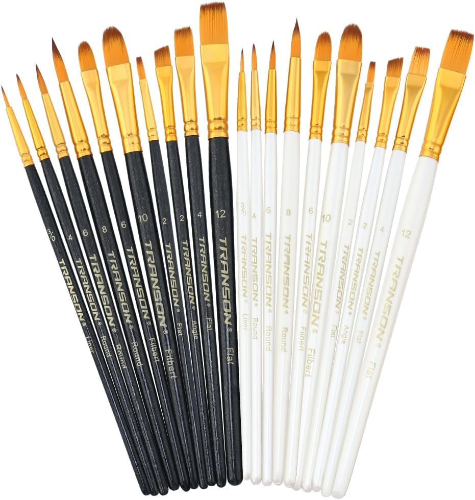 20Pcs Bulk Artist Painting Brush Set for Acrylic Watercolor Gouache Hobby Craft Face Rock Painting