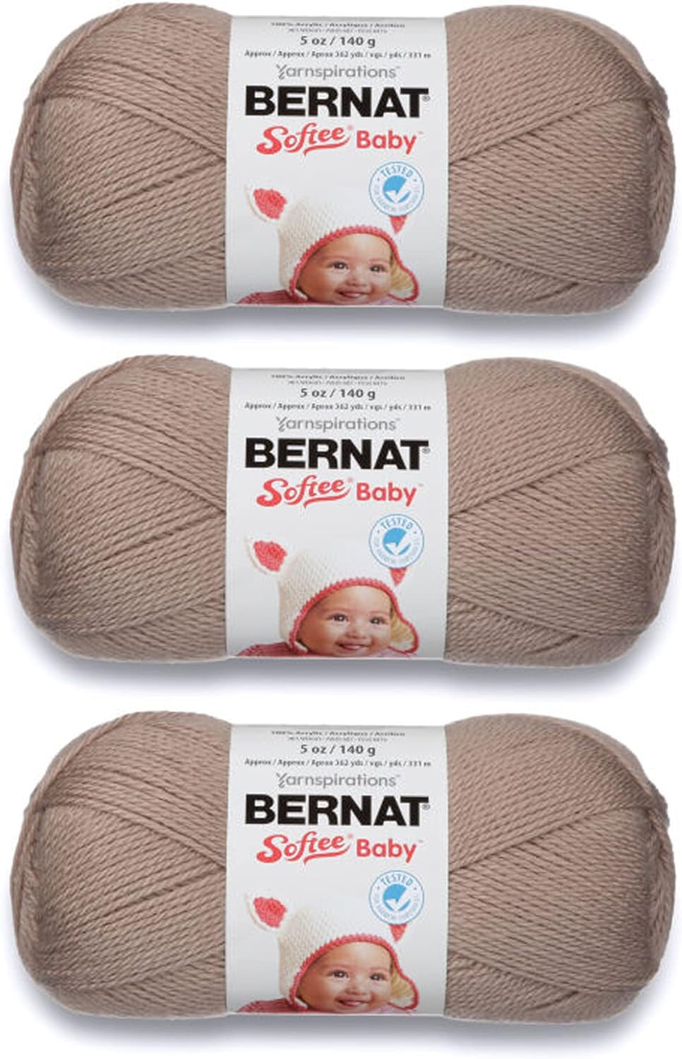 Softee Baby White Yarn - 3 Pack of 141G/5Oz - Acrylic - 3 DK (Light) - 362 Yards - Knitting/Crochet