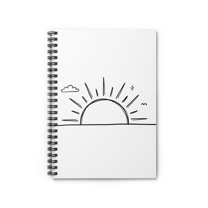 Abstract Sun Horizon Doodle | Spiral Journal Notebook for Notes & Plans | Back to School Gift for Students & Bookworms | Irony Boho