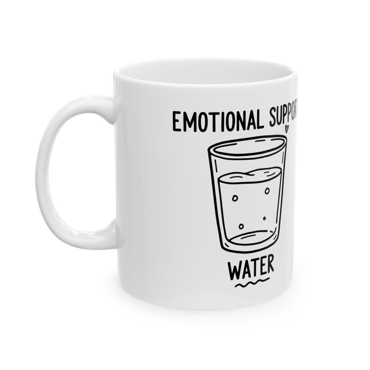 Emotional Support Water Doodle | 11oz Ceramic Coffee Mug for Hydro Homies | Funny Friend & Family Gift | Chicken Scratch Irony