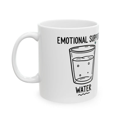 Emotional Support Water Doodle | 11oz Ceramic Coffee Mug for Hydro Homies | Funny Friend & Family Gift | Chicken Scratch Irony