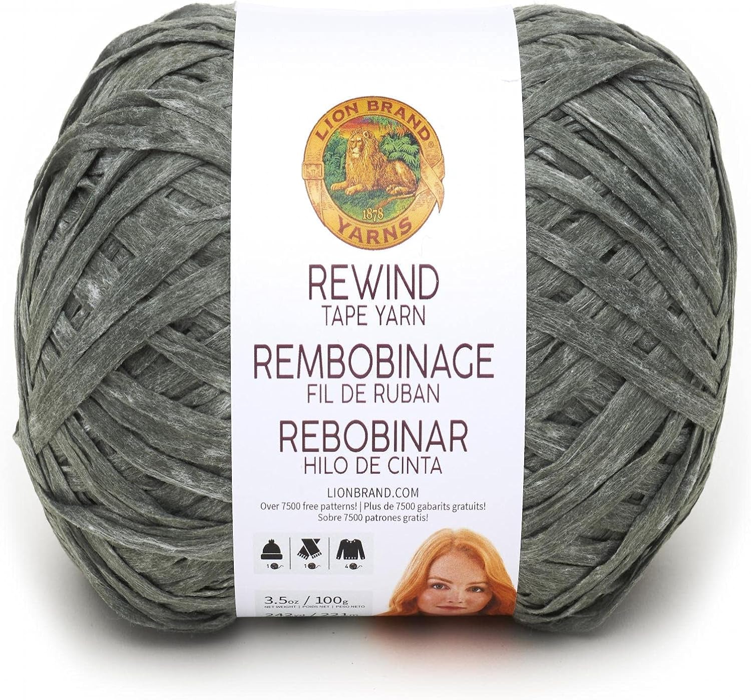 Rewind Yarn, Yarn for Knitting and Crocheting, Craft Tape Yarn, 1-Pack, Willow